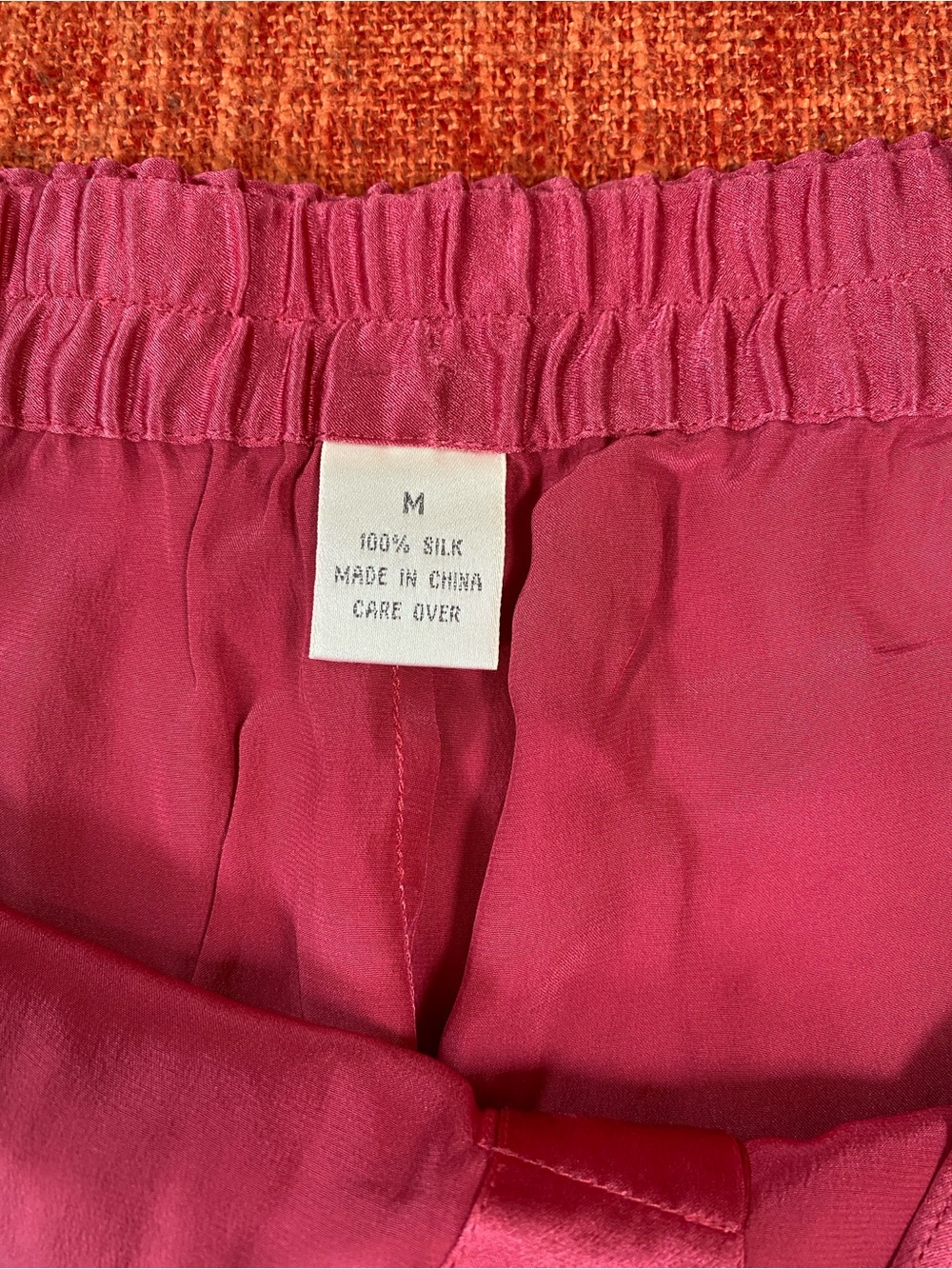 VTG Nordstroms Lingerie Rose Pink Silk Pajamas Set Top Pants Bottoms - Picture 10 of 15